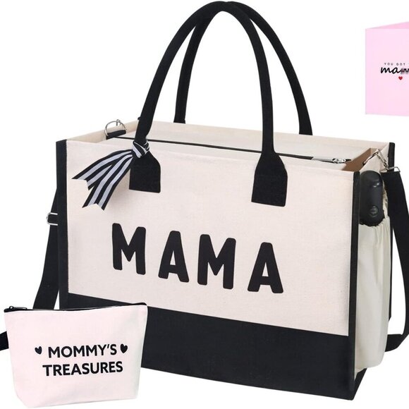 MAMA Tote Bag Mothers Day Gifts for New Mom Pregnant Women Hospital Bag Essent